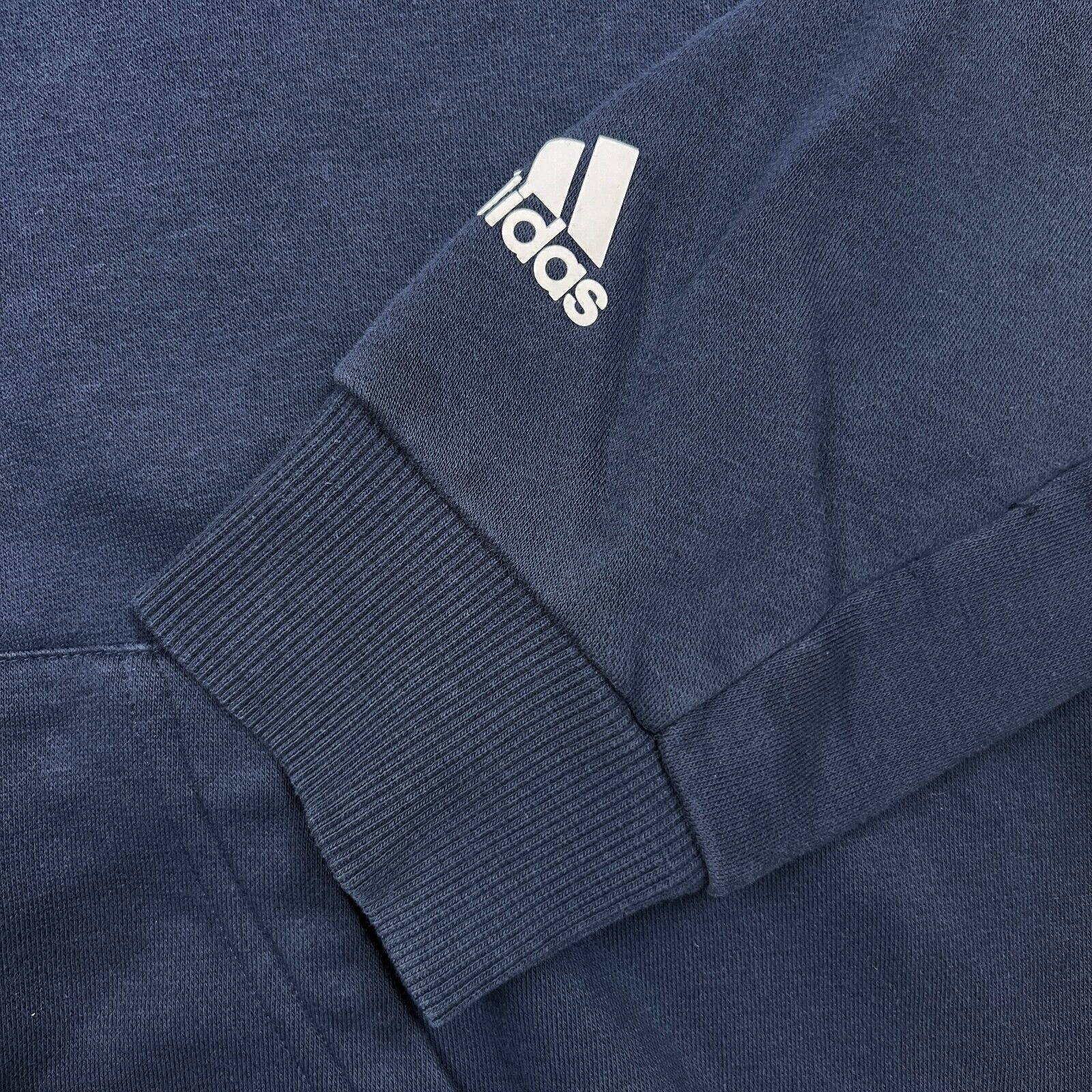 Adidas × Vintage Adidas Hoodie Medium Blue Essentials Stripe Pullover Hooded Size US M / EU 48-50 / 2 - 2 Thumbnail