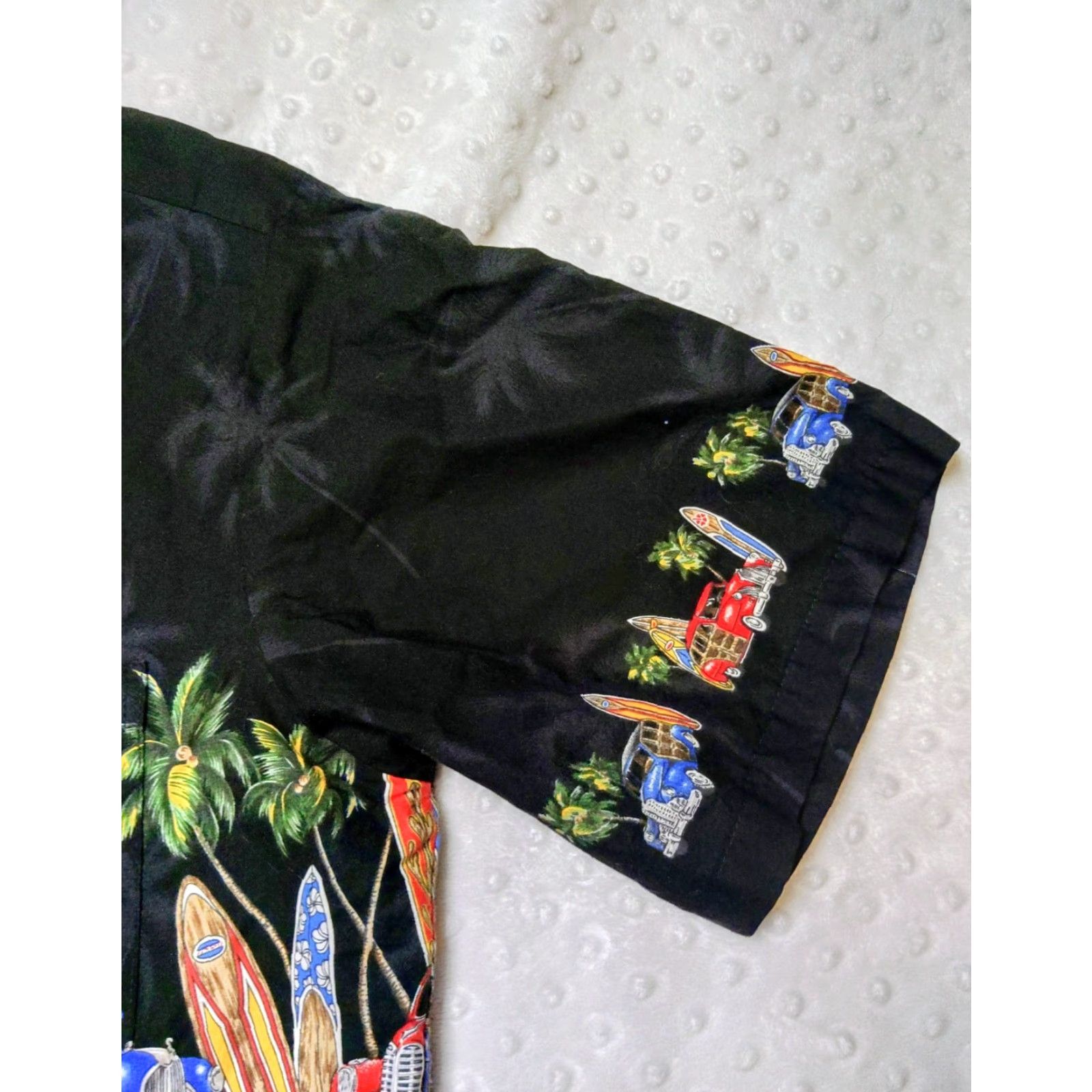Vintage VINTAGE Pacific Legend Apparel, Inc. Hawaiian Shirt Mens Large Black 100% Cotton Woodie Cars Surfboard Beach Aloha 90s Size US L / EU 52-54 / 3 - 6 Thumbnail