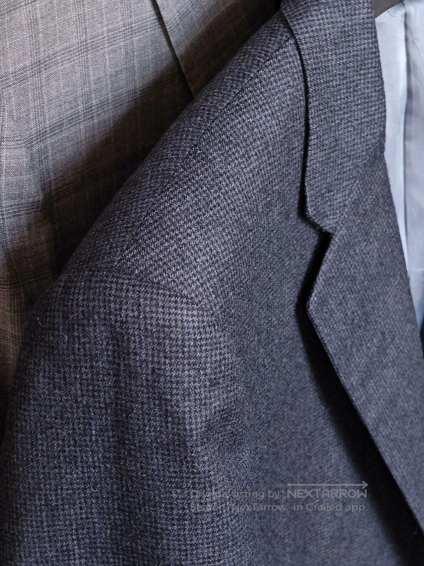 Japanese Brand Italian Wool Custom Suit in Blue Black. Size US M / EU 48-50 / 2 - 3 Thumbnail