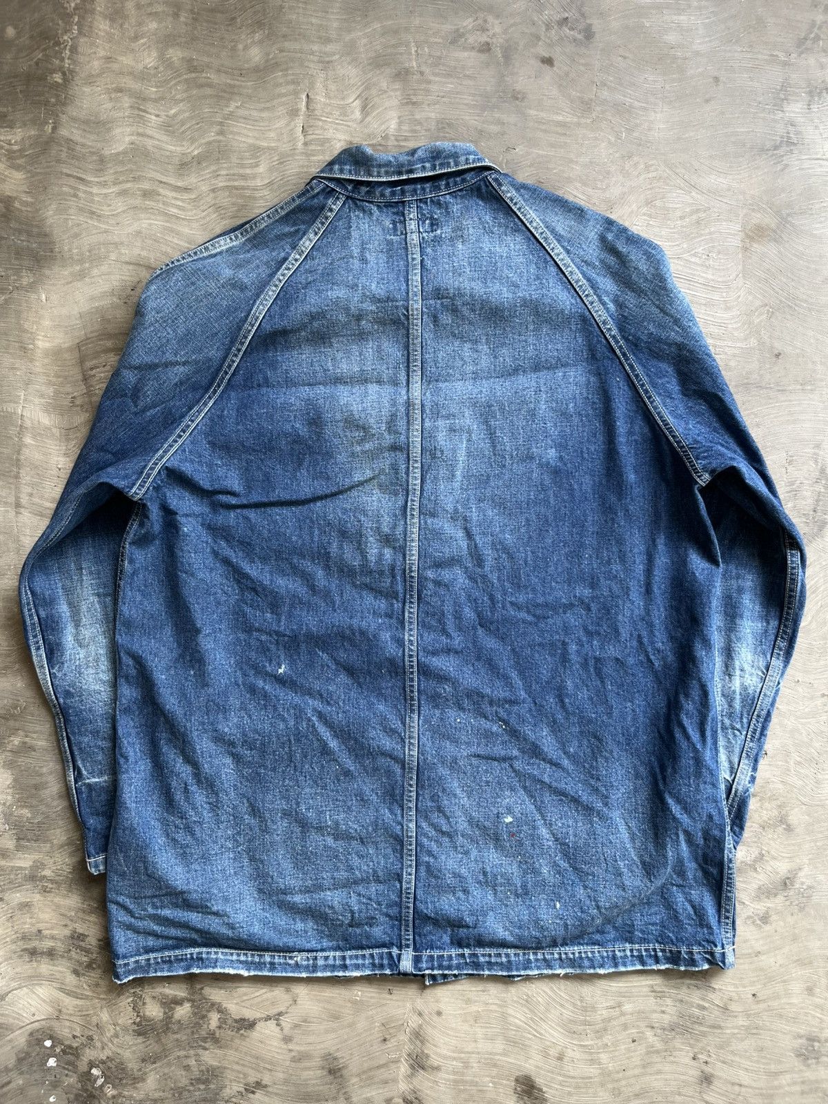 Japanese Brand Vintage faded denim chore jacket Size US L / EU 52-54 / 3 - 6 Thumbnail