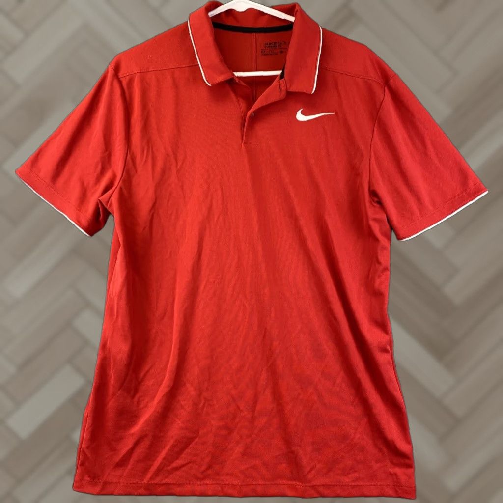 Nike Nike Dri-Fit Polo Shirt Men Golf Short Sleeve Red Size M 100% Polyester Logo Breathable Collared Solid Nike Brand Regular Polo Nike Dri-Fit Size US M / EU 48-50 / 2 - 1 Thumbnail