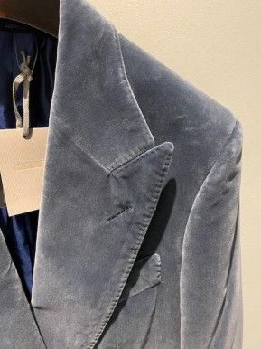 Tom Ford o1w1db10125 JLAP02 Velvet Atticus Jacket in Blue Size US M / EU 48-50 / 2 - 2 Thumbnail