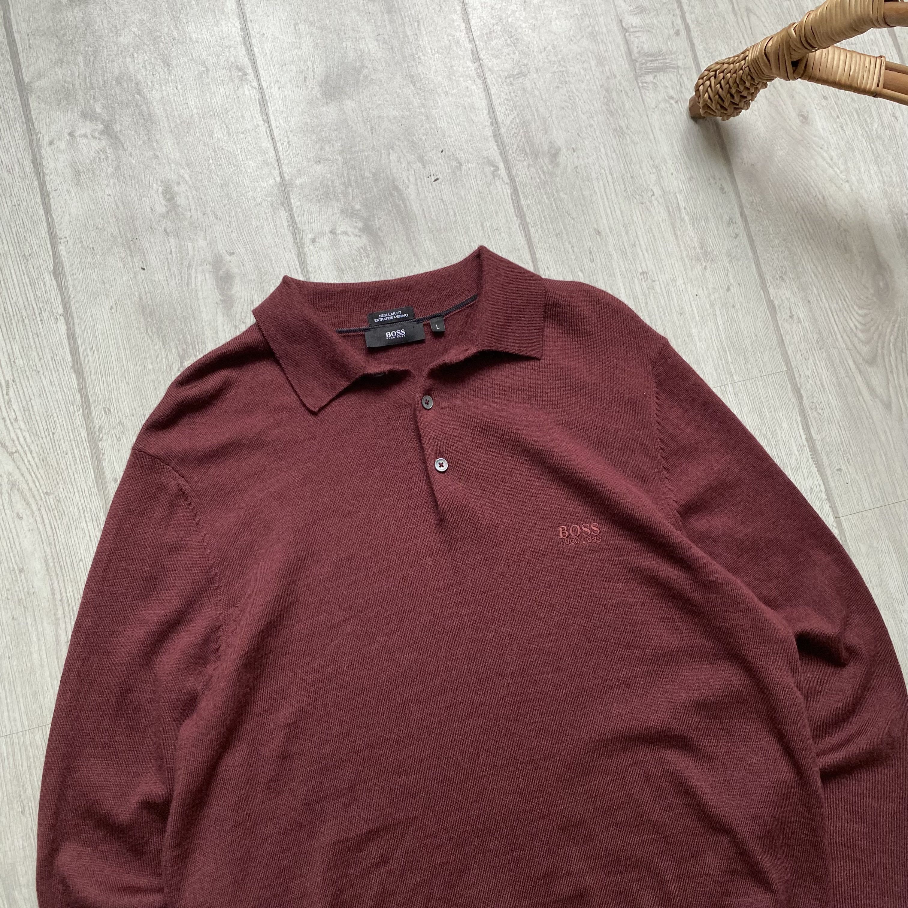 Hugo Boss Luxury Hugo BOSS wool polo rugby sweater pullover jumper Size US L / EU 52-54 / 3 - 2 Thumbnail