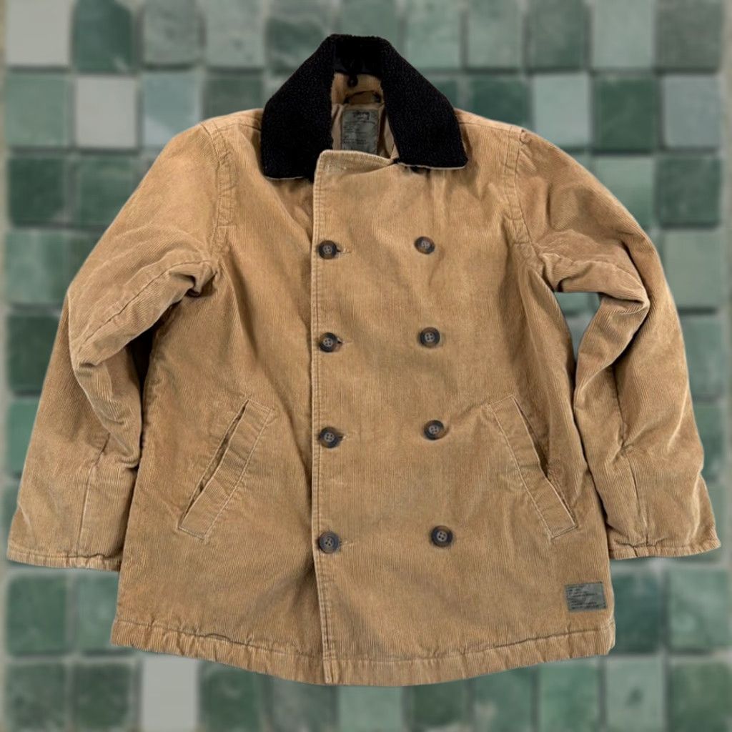 Doublet Stussy Pea Coat Jacket Brown Corduroy Men Large L Camo Lined Size US L / EU 52-54 / 3 - 1 Thumbnail