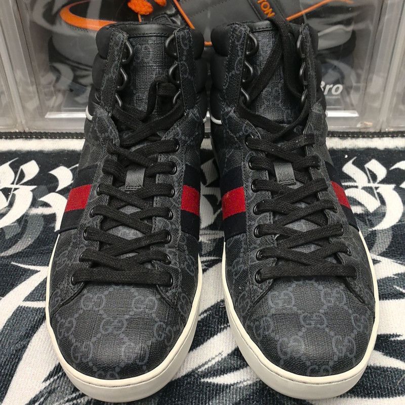 Gucci Gucci High-Top ACE Sneakers in Black Size US 9 / EU 42 - 2 Thumbnail