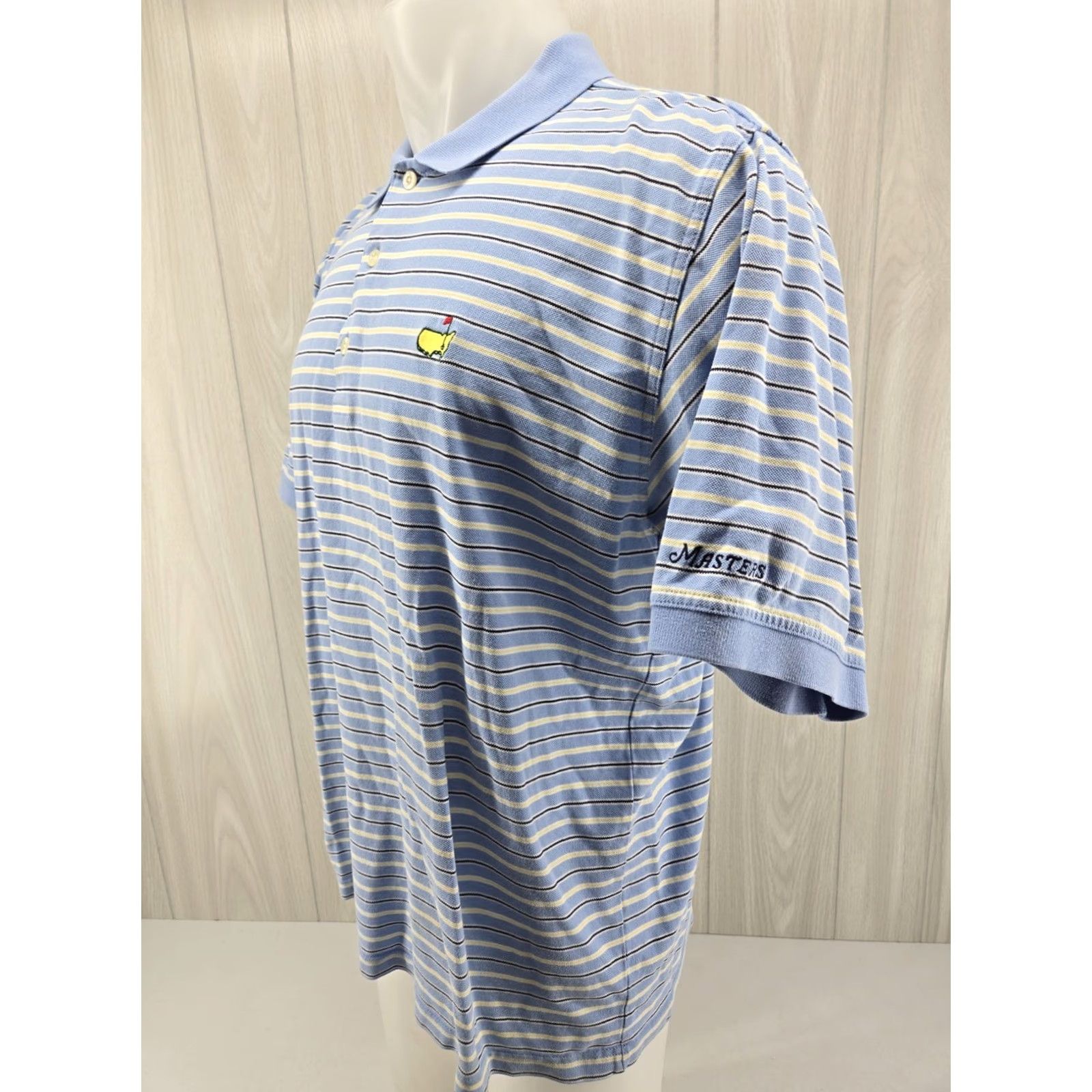 Vintage VINTAGE Masters Golf Polo Shirt Mens Blue White Striped Large Size US L / EU 52-54 / 3 - 3 Thumbnail