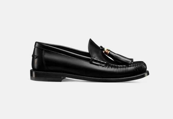 Dior o1w1db11124 Brushed Calfskin D-Academy Loafers in Black Size US 12 / IT 42 - 1 Thumbnail