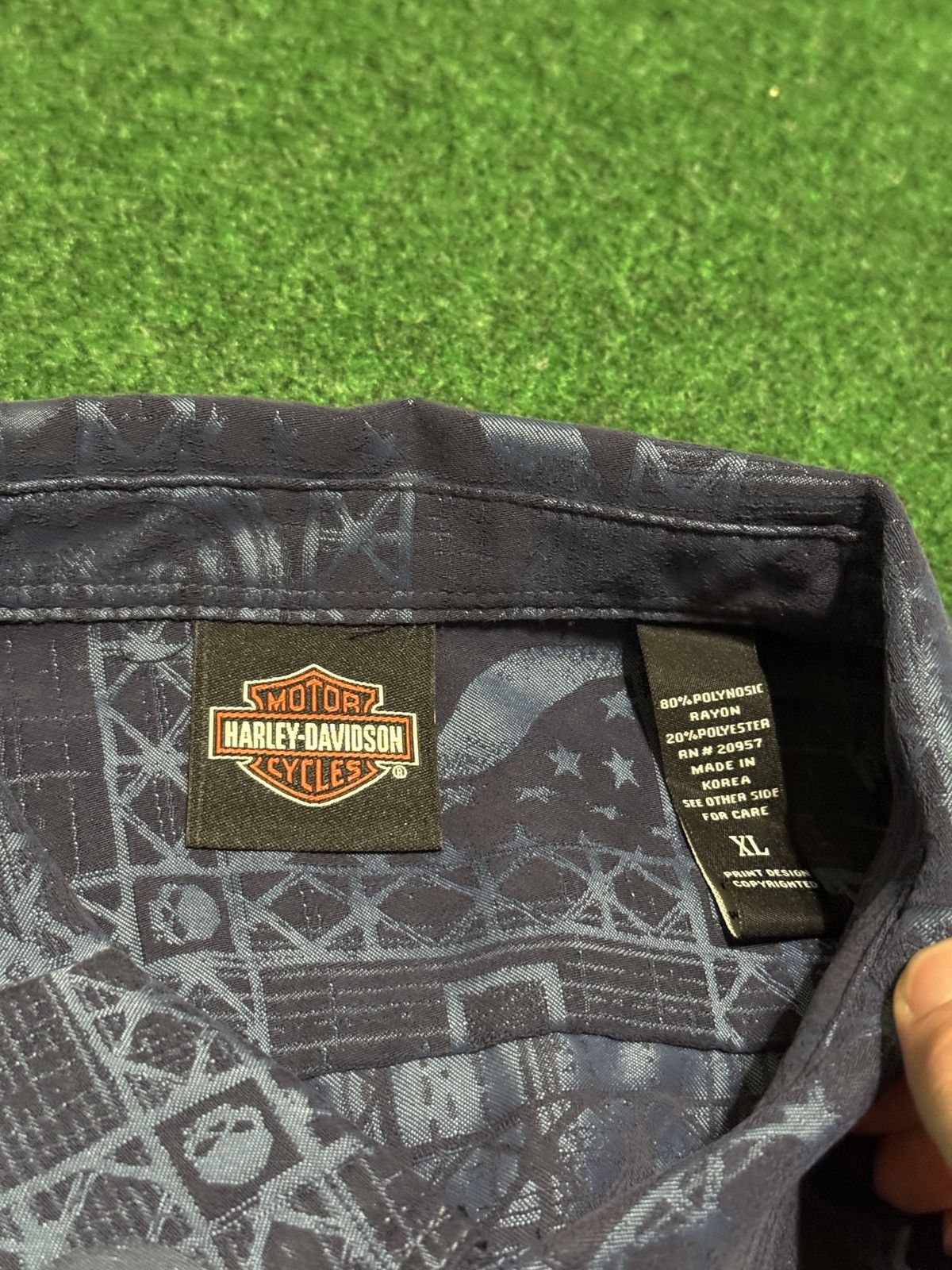 Harley Davidson Vintage Harley Davidson Button Down Hawaiian Biker XL Shirt Size US XL / EU 56 / 4 - 3 Thumbnail