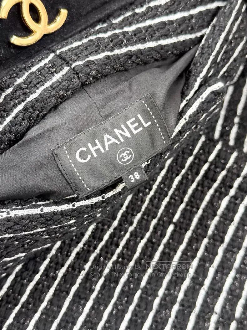 Chanel Chanel Thin striped fine glitter woven wide-leg trousers Size 25" / US 0 / IT 36 - 6 Thumbnail