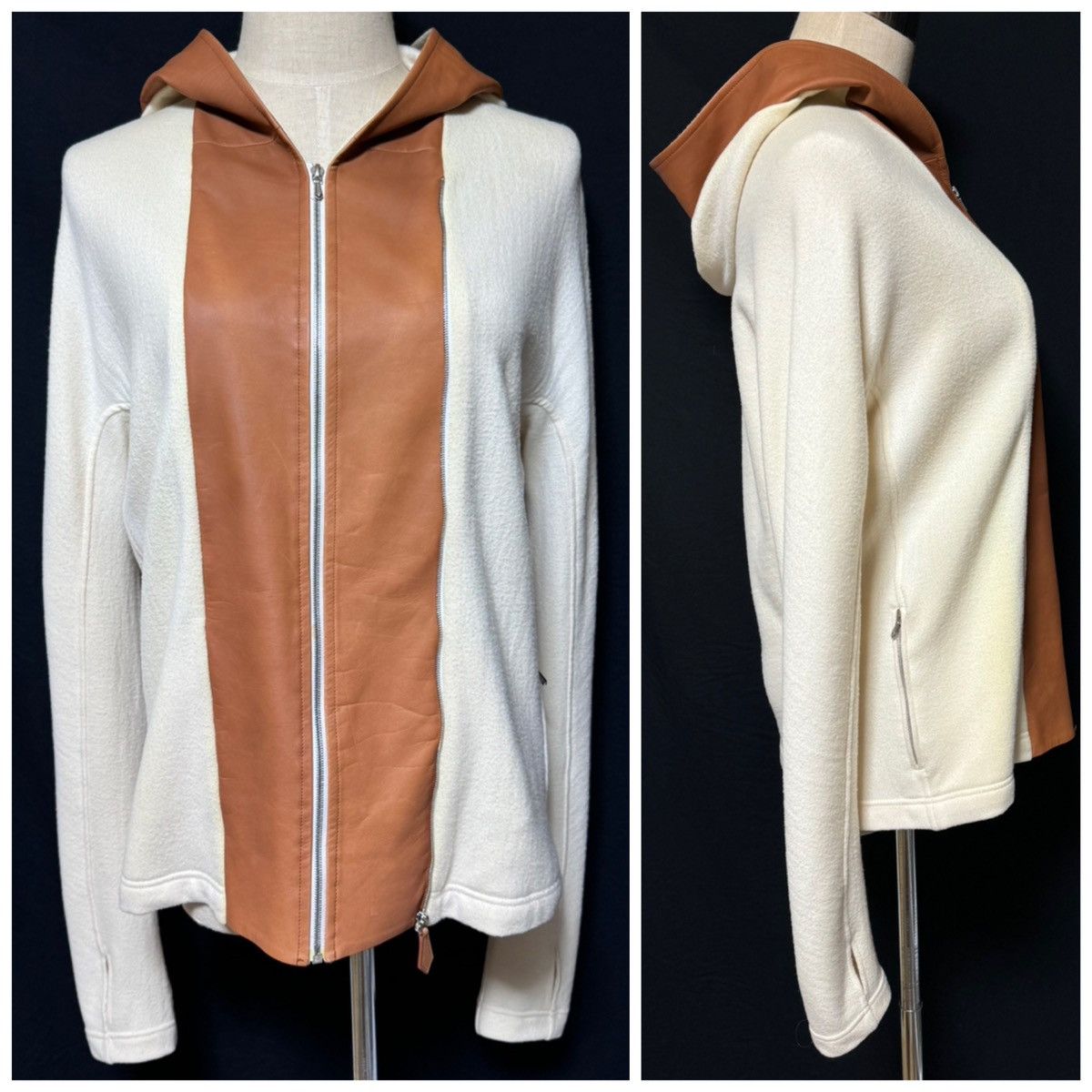 Hermes Hermes leather-switched 2-way size ZIP UP parka jacket 38 Size S / US 4 / IT 40 - 19 Thumbnail