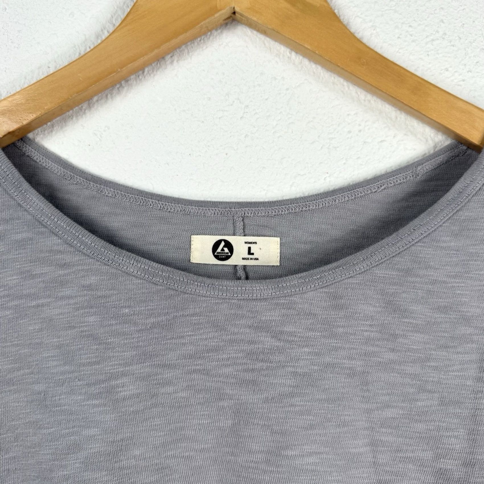 Vintage American Giant T-Shirt Gray Short Sleeve Women L Crew Neck 100% Cotton Slim Slits Size L / US 10 / IT 46 - 5 Thumbnail