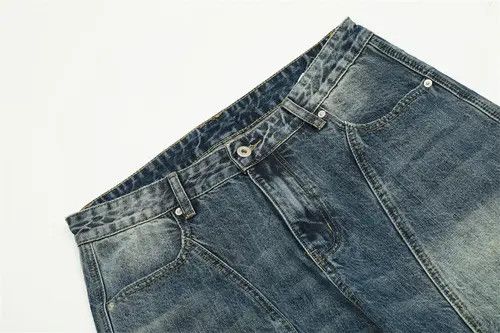 Japanese Brand × Jean American men's stitching distressed washed gradient jeans Size US 34 / EU 50 - 4 Thumbnail