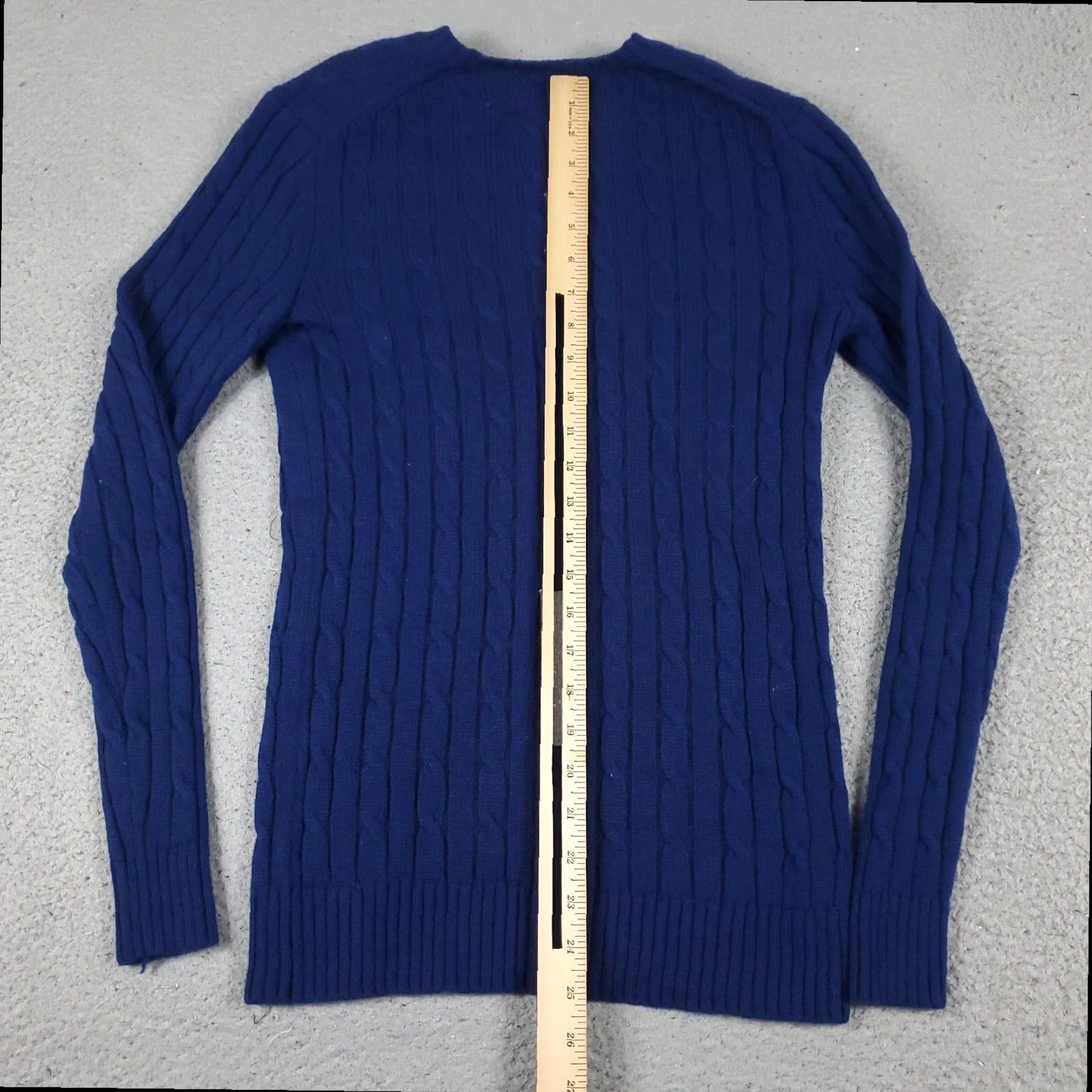 Vineyard Vines Vineyard Vines Blue Cable Knit Sweater Womens Small Long Sleeve Pullover Crew Neck Cotton Size S / US 4 / IT 40 - 5 Thumbnail