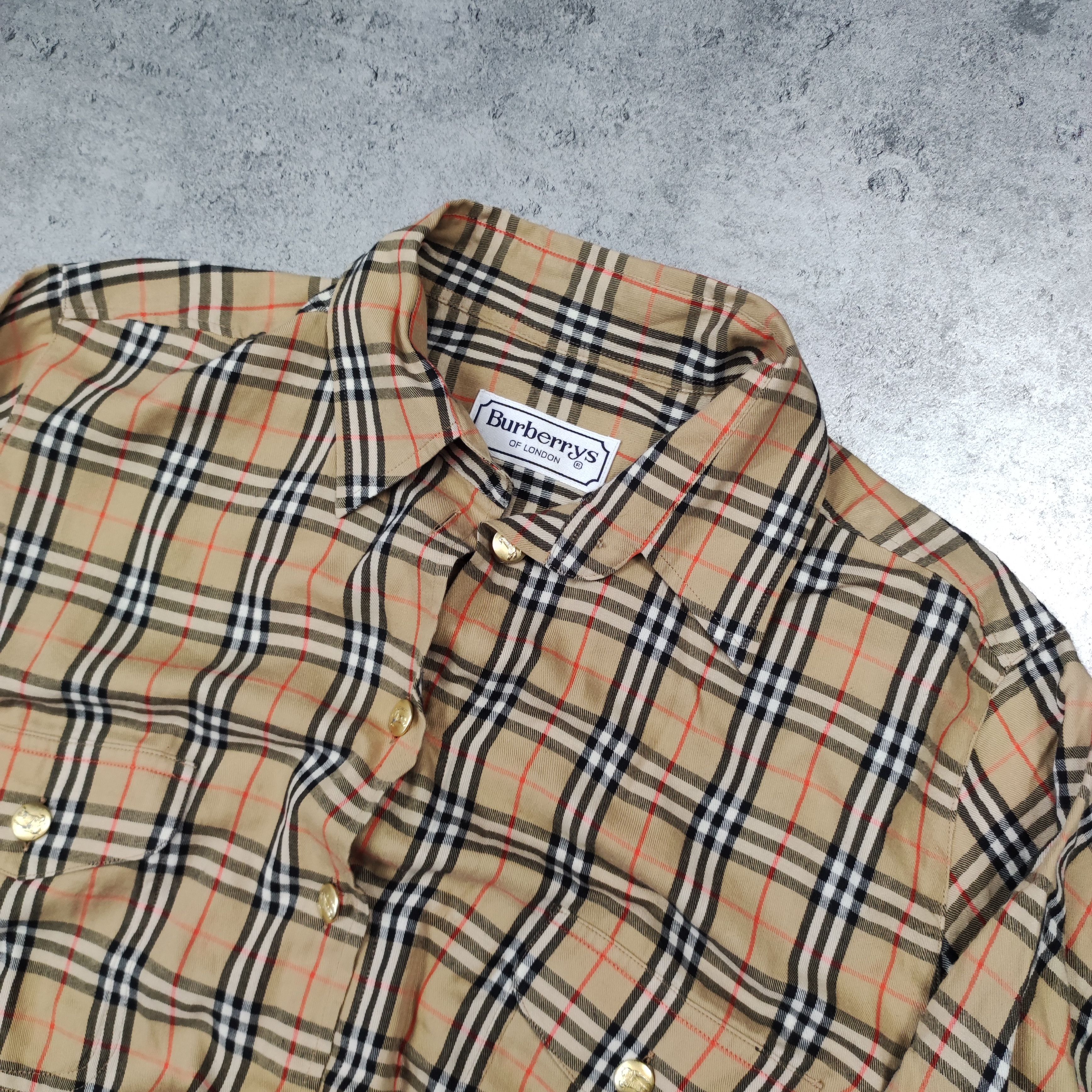 Burberry × Vintage Vintage RARE Burberry London Nova Checkered Pocket Shirt Size XL / US 12-14 / IT 48-50 - 4 Thumbnail