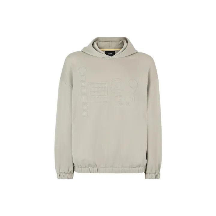 Fendi Fendi SS22 Gray Hooded Casual Sweatshirt 0079 Size US L / EU 52-54 / 3 - 1 Thumbnail