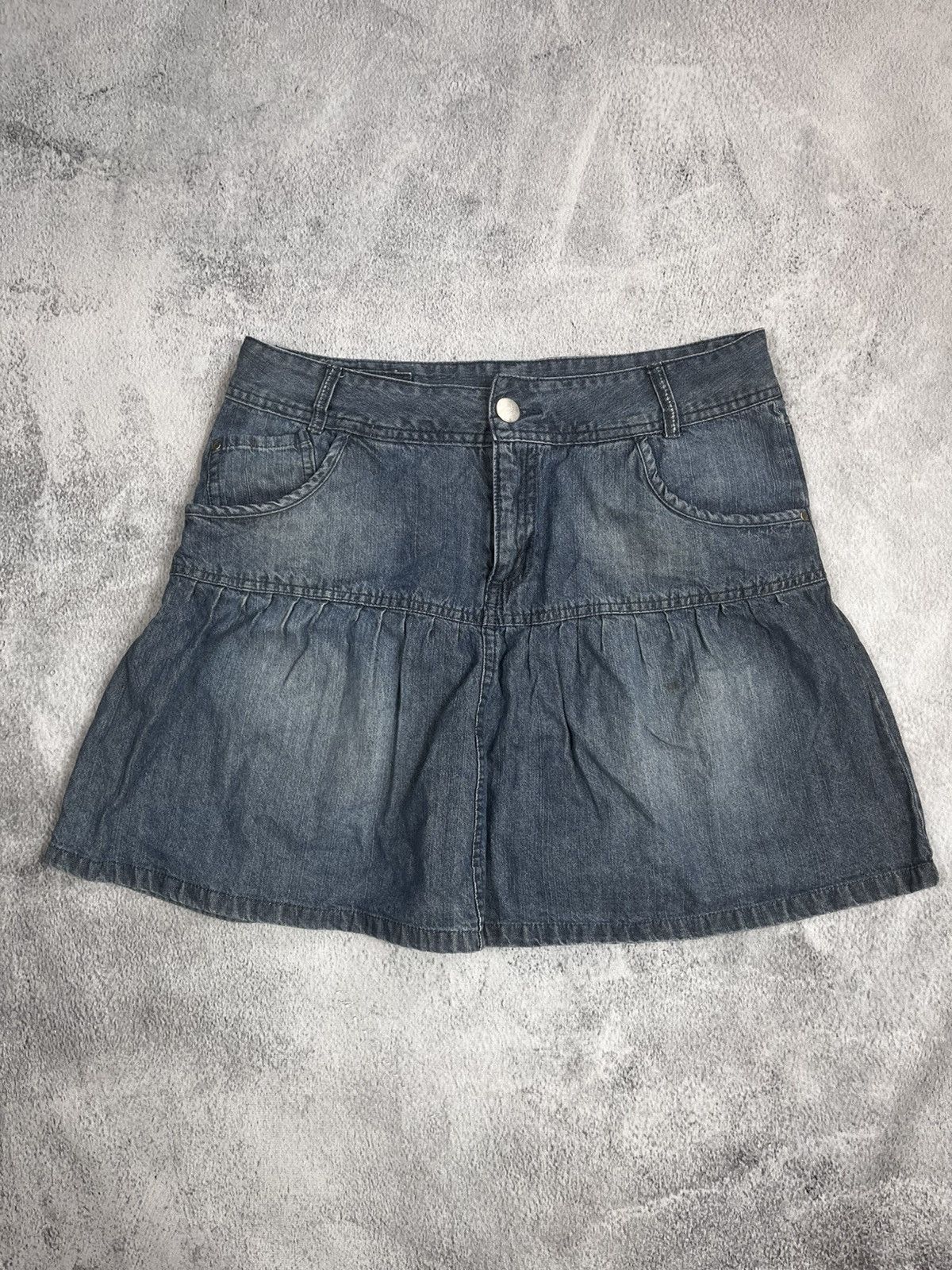 Vintage Y2K flared faded mini skirt Japanese 00s style