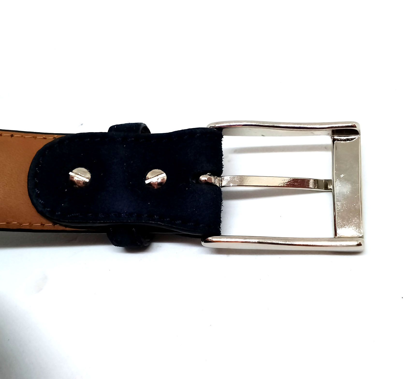 Magnanni Magnanni Suede Leather Belt, size 95, Dark Blue, Spain Size 36 - 3 Thumbnail