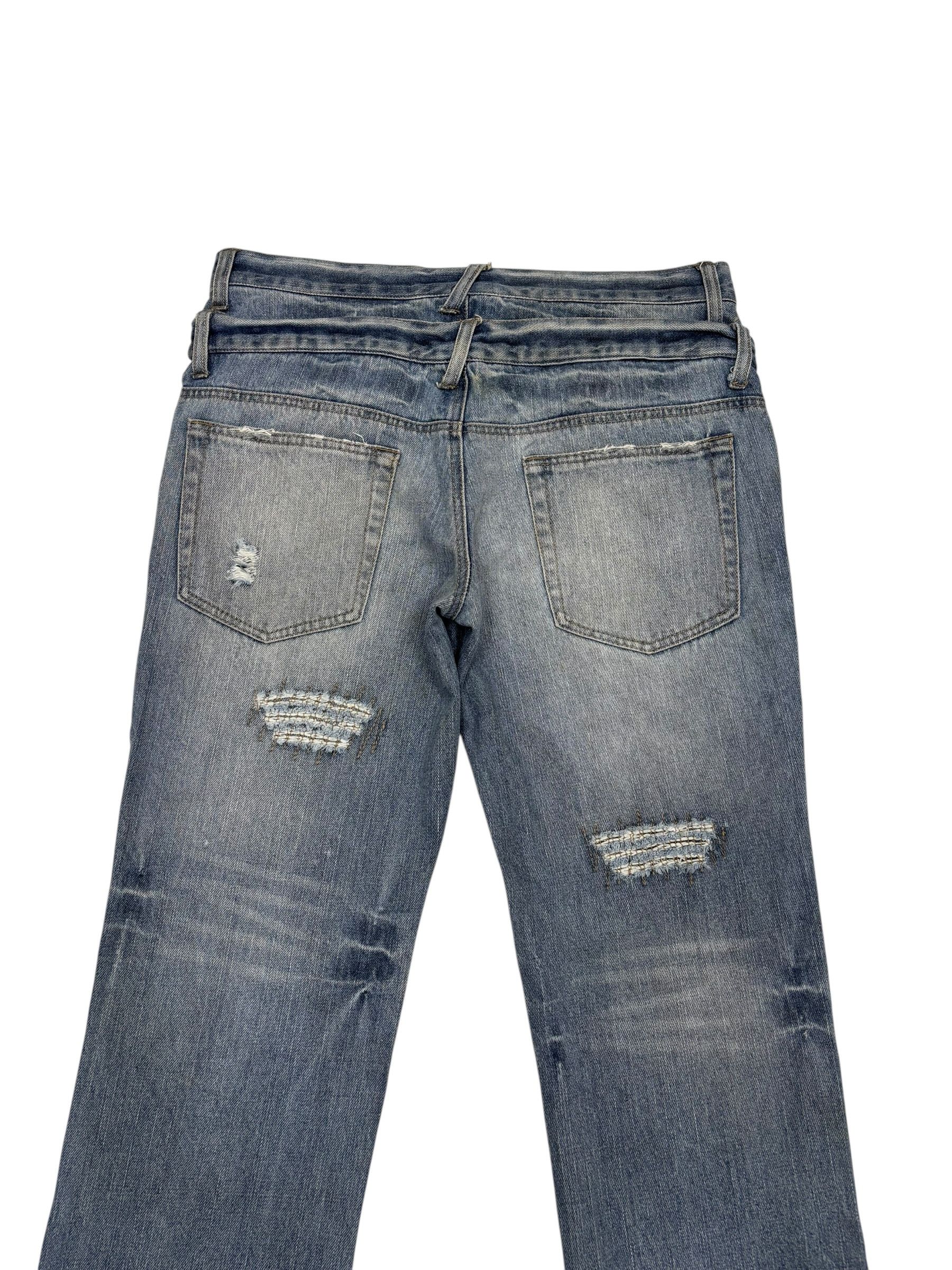 Tornado Mart ZEROSAIL Punk Double Waist Distressed Denim Jeans Size US 33 - 6 Thumbnail