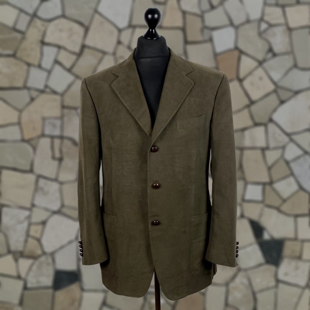 Canali Canali Mens Brown Cotton Suede Feel Sport Coat Blazer 54 7 R Italy Elbow Patch Size 54R - 1 Thumbnail