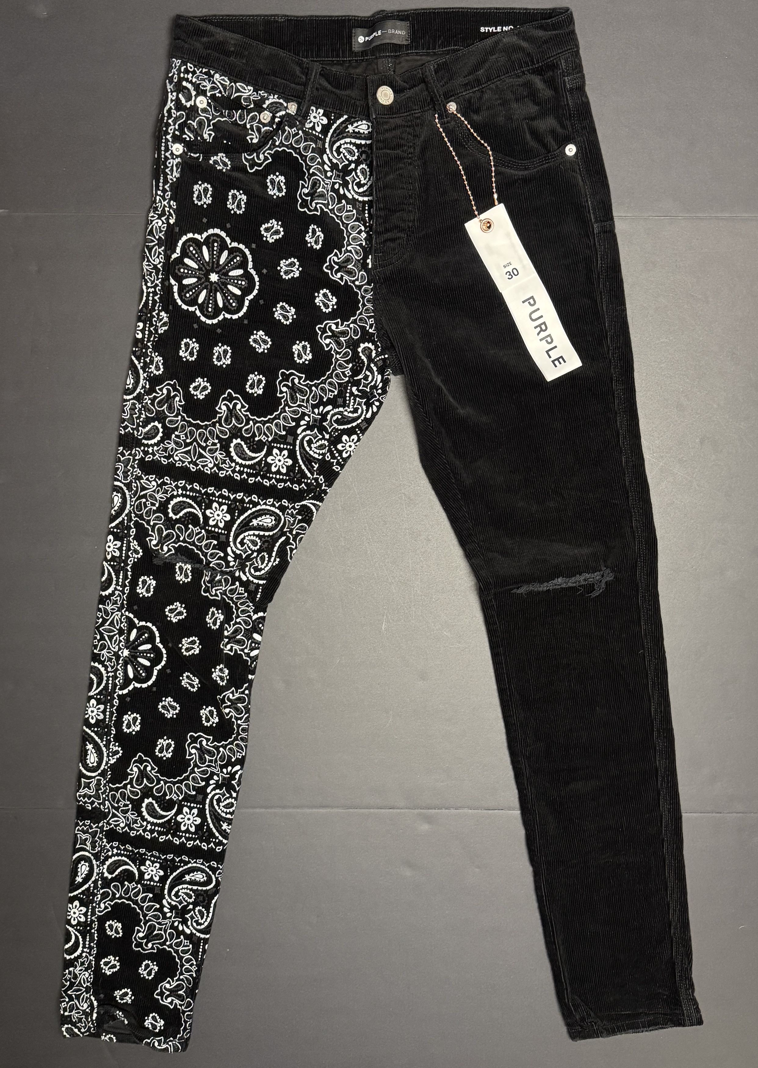 Purple-brand Corduroy Bandana Print Jeans