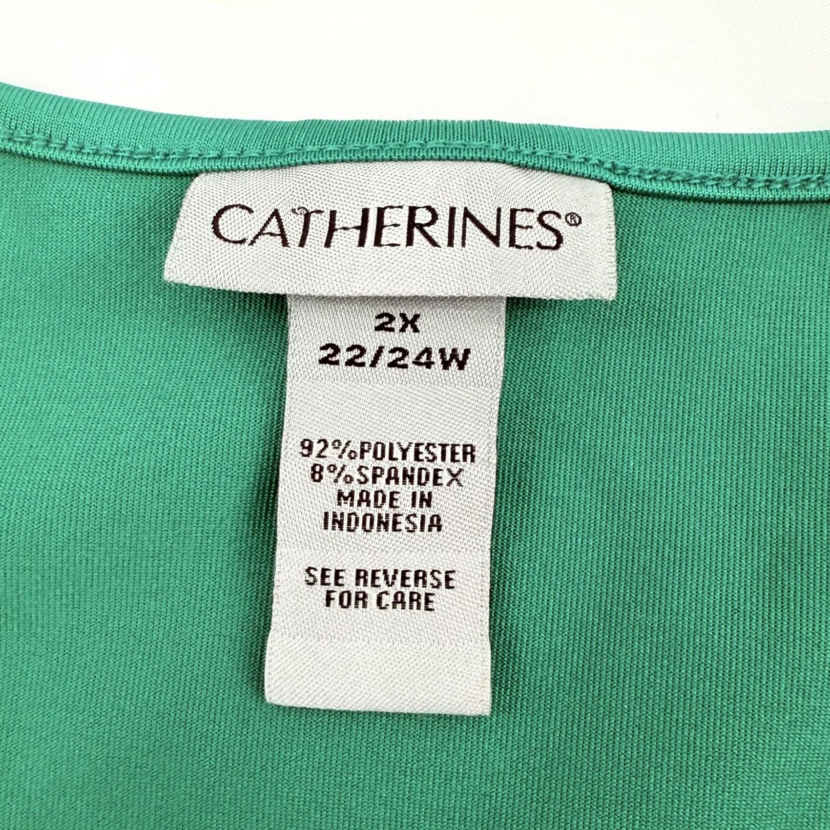 Vintage Catherines Tank Top Womens 2X Green Sleeveless Plus Size Casual Stretch Polo? Size XXL / US 16-18 / IT 52-54 - 6 Thumbnail