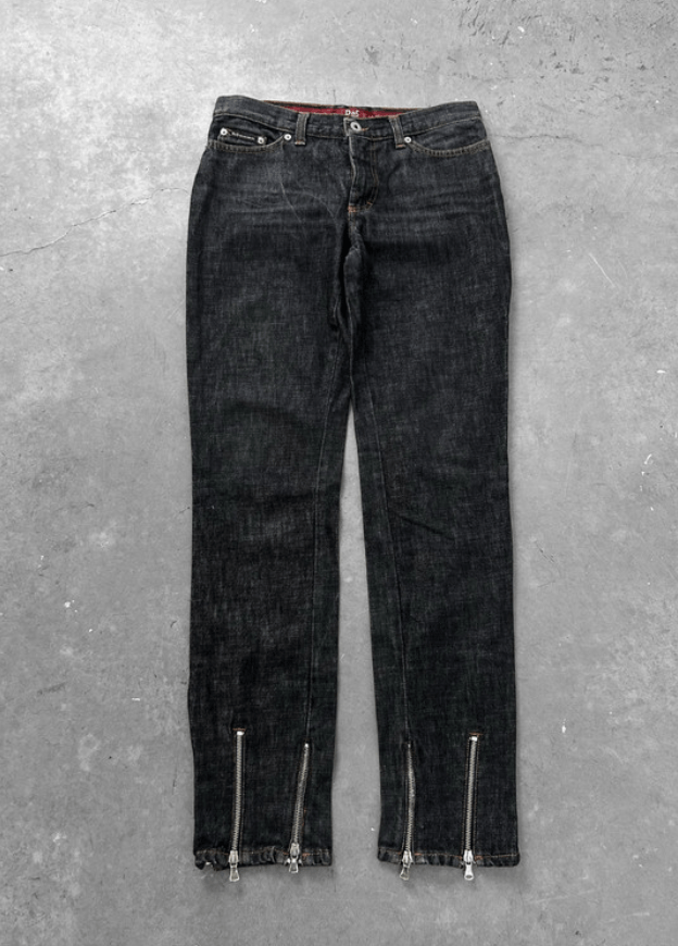 Dolce Gabbana Jeans Denim Pants Straight Zip Zipper EX0107
