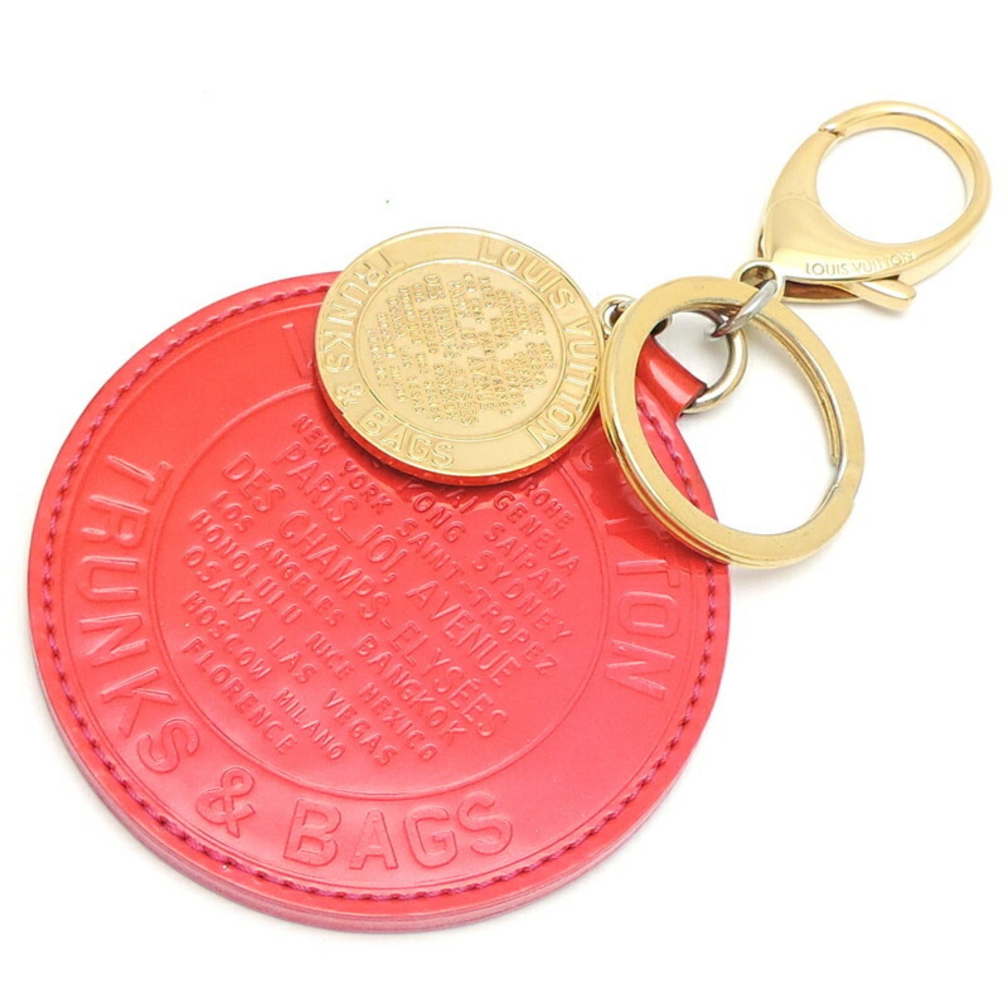 image of Louis Vuitton Porte Cleron Ladies Keychain M93605 Vernis Pomme D'amour [Red], Women's