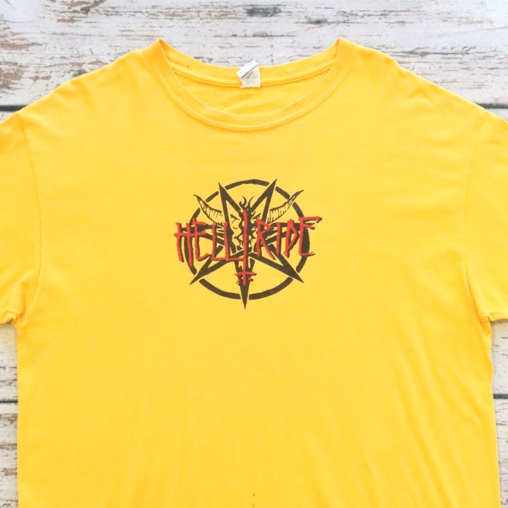 Thrasher VINTAGE Thrasher Halloween Hell Ride Shirt Mens L Yellow Regular Short Sleeve T-Shirt Deathwish Brand Size US L / EU 52-54 / 3 - 2 Thumbnail