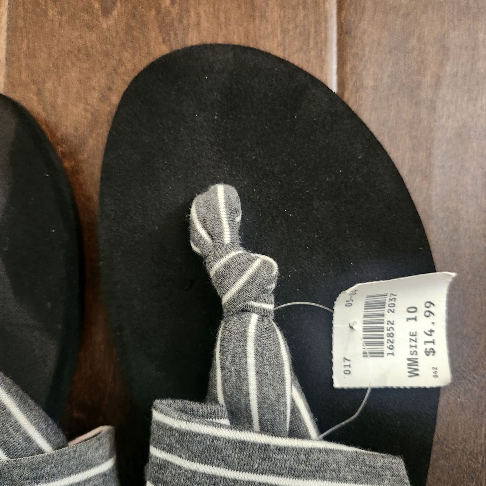 Airwalk Airwalk Womens Sandals Flip Flop Size 10 Gray Stripe Black Cloth Wrap Striped Womens Shoes Size US 10 / IT 40 - 6 Thumbnail
