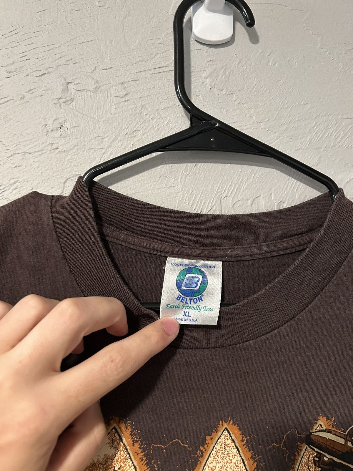 Vintage Indiana Jones Single Stitch Map 90s AOP Brown Shirt Size US XL / EU 56 / 4 - 4 Thumbnail