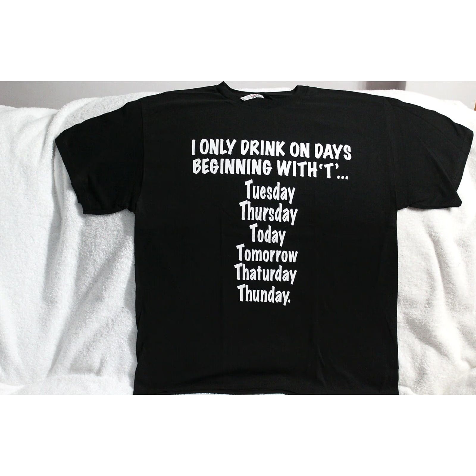Vintage FUNNY Beer Graphic Tee T-Shirt - ALSTYLE APPAREL - Men's XL - Black - 100% Cotton - Novelty Design Size US XL / EU 56 / 4 - 2 Thumbnail