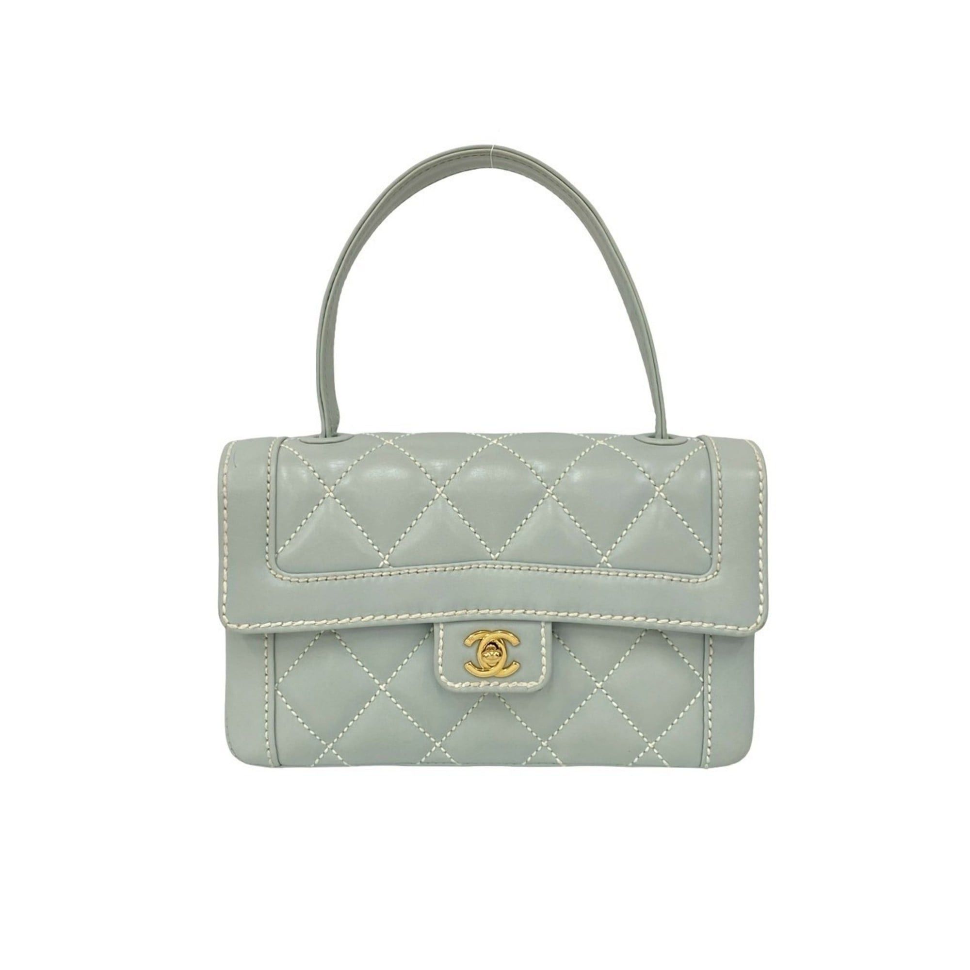 Chanel CHANEL Matelasse Coco Wild Stitch Leather Handbag, Light Blue, 94346 Size ONE SIZE - 1 Thumbnail
