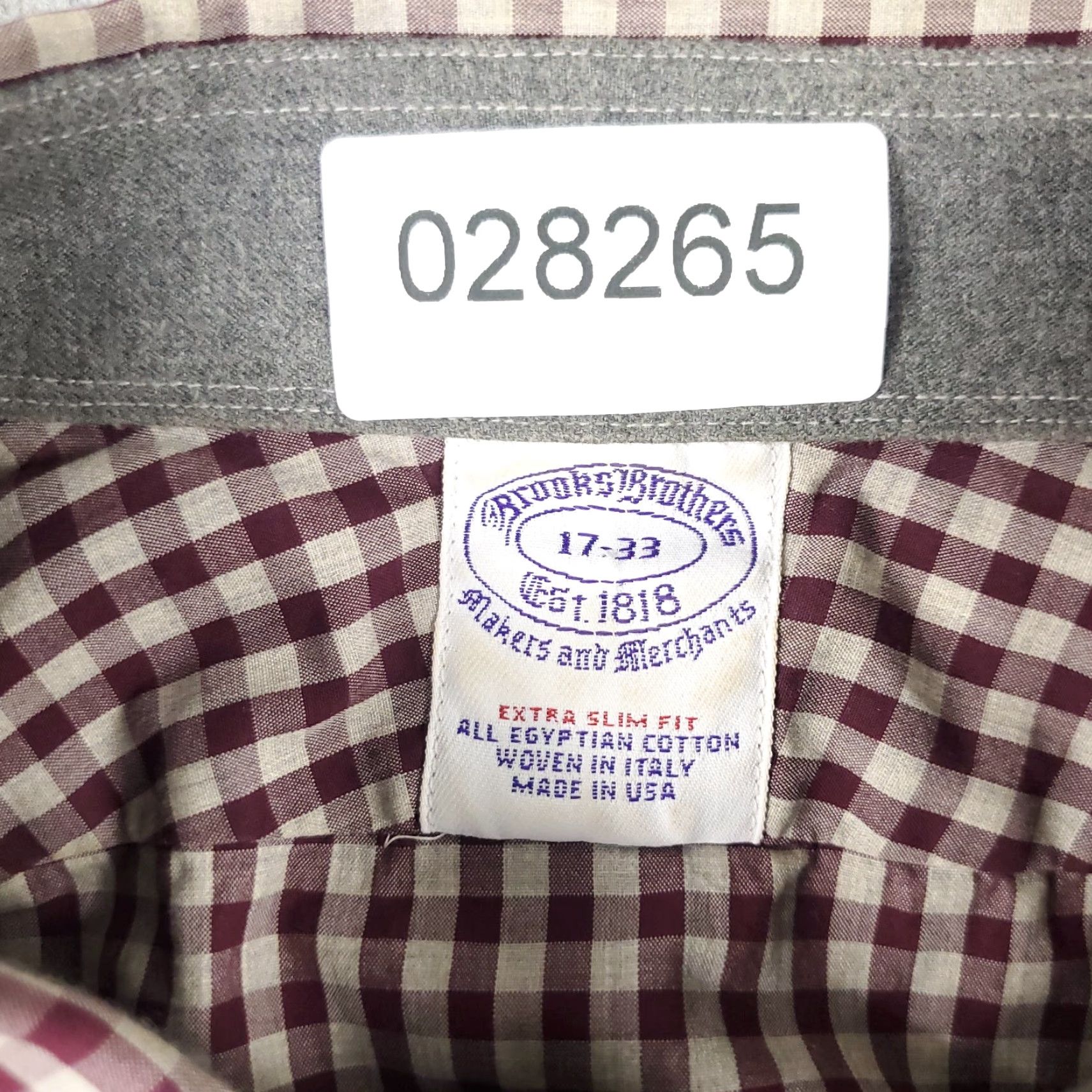 Brooks Brothers Brooks Brothers Dress Shirt Mens 17 Red Check Long Sleeve Button Down Size 46R - 6 Thumbnail
