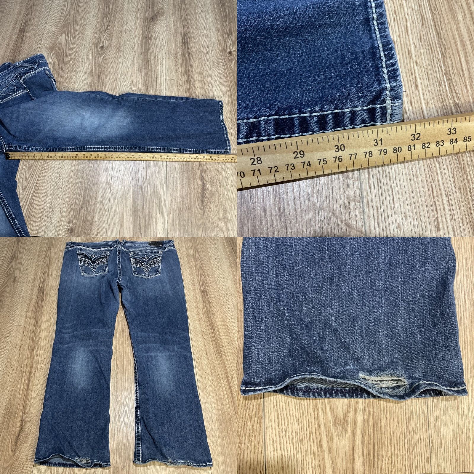 Vintage VINTAGE Vigoss Women's Jeans Slim Boot Embellished Skinny Size 26 Blue Size 26" / US 2 / IT 38 - 8 Thumbnail