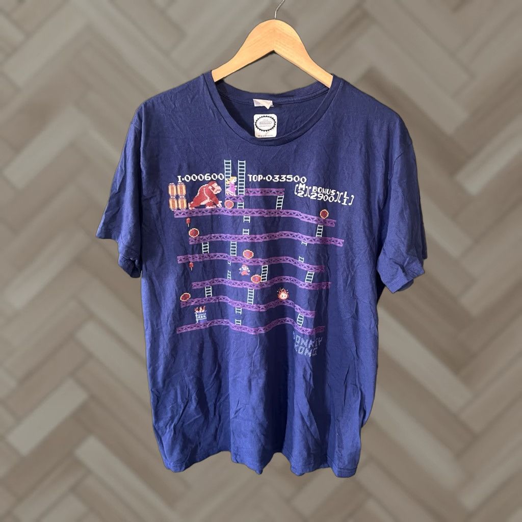 Nintendo Nintendo Donkey Kong Pixel T-Shirt Shirt Short Sleeve XL Mens Blue Size XL Size US XL / EU 56 / 4 - 1 Thumbnail