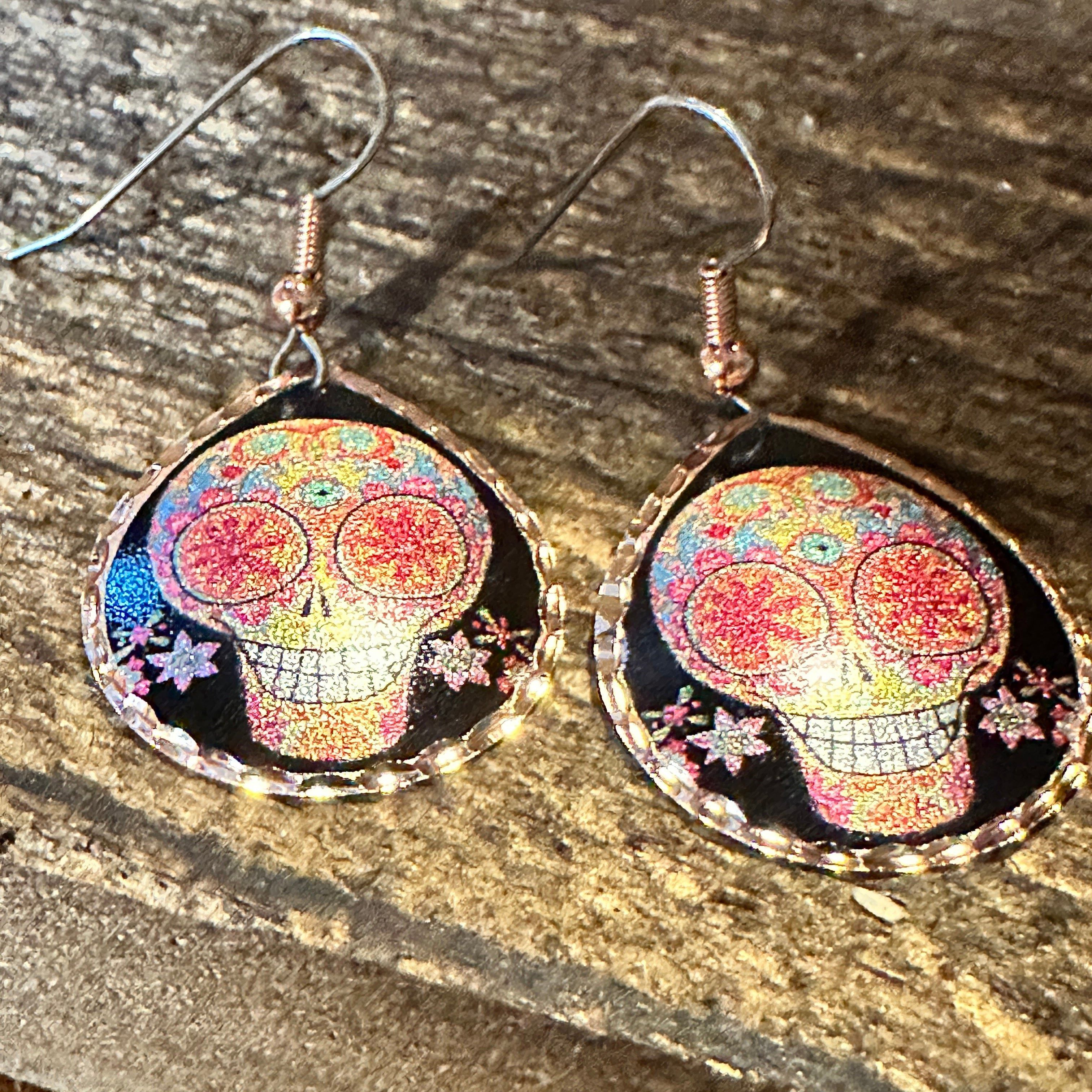 Other Handmade Boho Copper Earrings, Day of The Dead Wire Earrings Size ONE SIZE - 8 Thumbnail