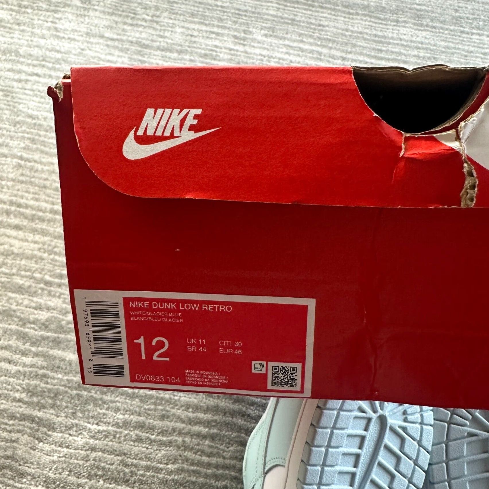Nike Nike Dunk Low Glacier Blue Mens Size 12 Low Top Casual Sneaker Size US L / EU 52-54 / 3 - 7 Thumbnail