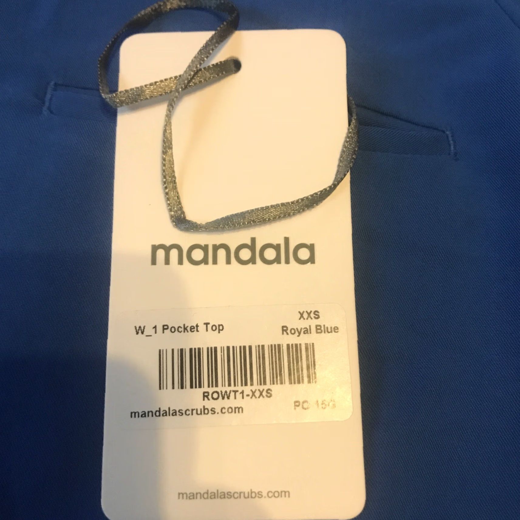 Vintage Mandala Scrub Top Shirt One Pocket Short Sleeve Xxs Royal Blue Women Size XXS / US 00 / IT 34 - 2 Thumbnail