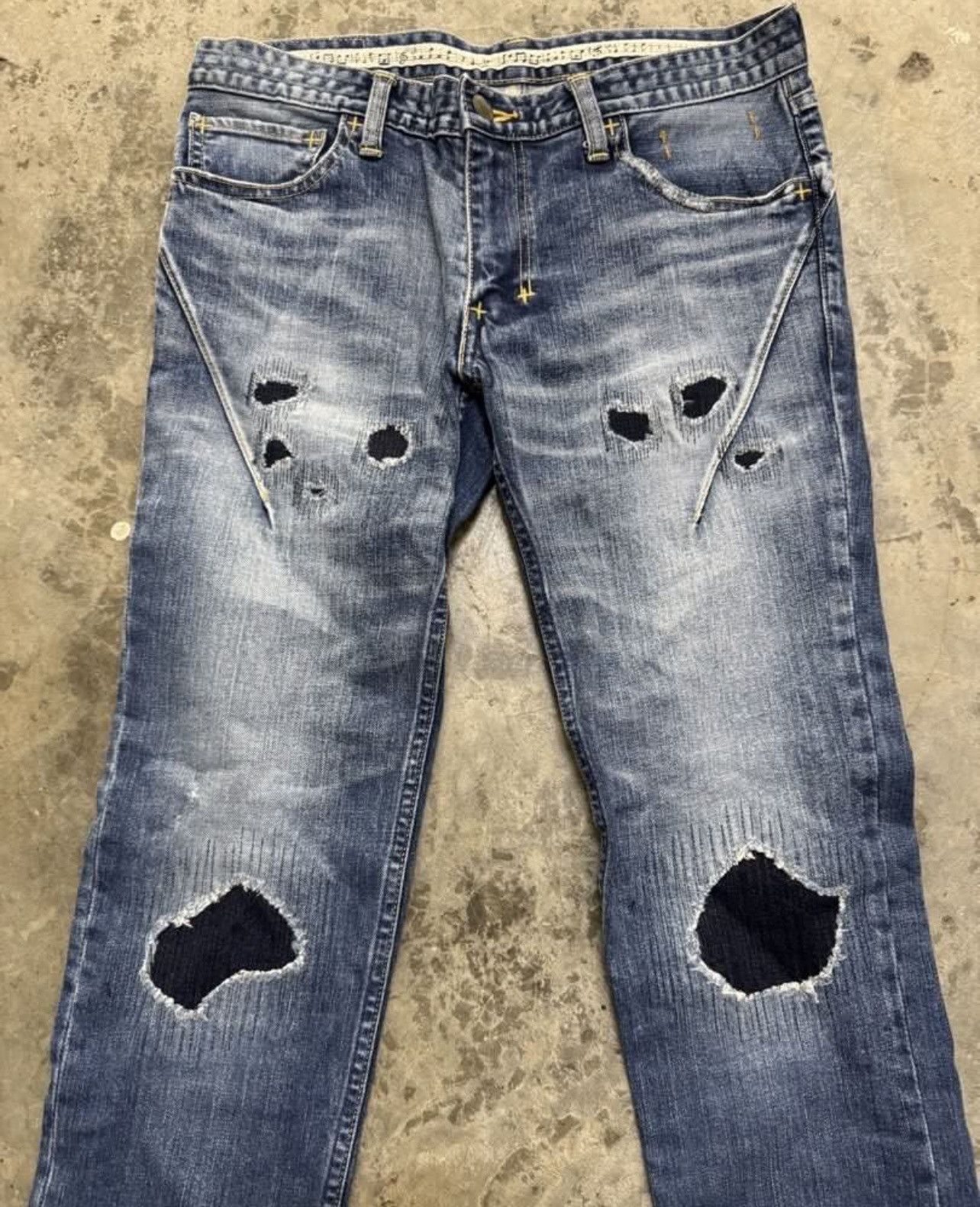 Number (N)ine NUMBER NINE DISTRESSED BULLET JEANS Size US 32 / EU 48 - 3 Thumbnail