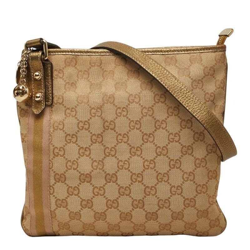 Gucci Gucci GG Canvas Web Shoulder Bag Leather Size ONE SIZE - 1 Thumbnail