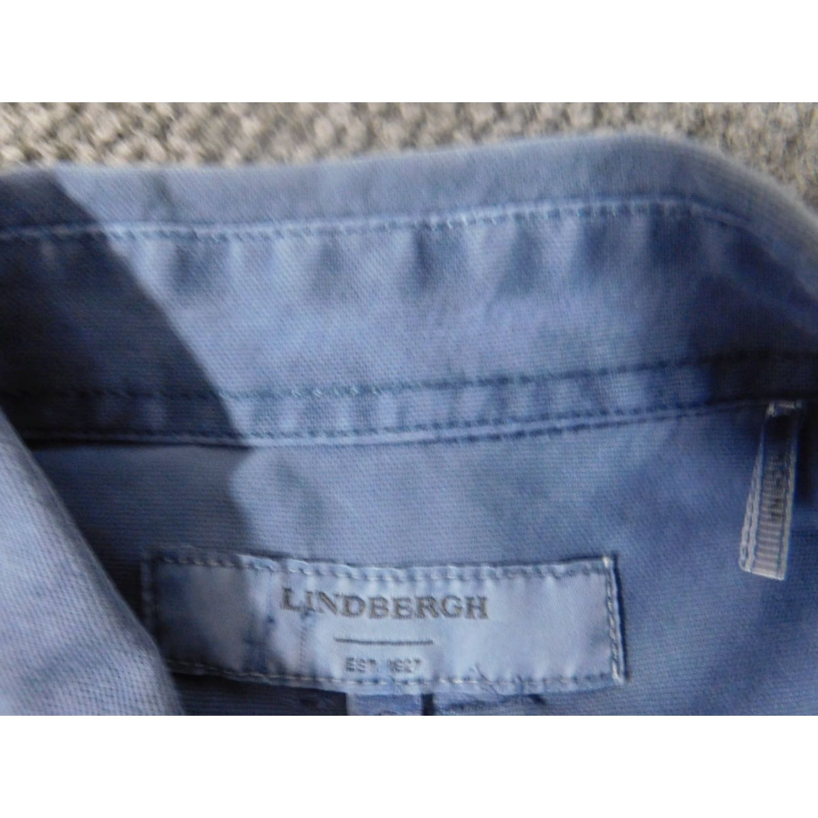 Lindbergh Lindbergh Mens Shirt Small Blue Button-Down Knit Cotton Button-Up Regular Collared Sleeve Long Plaid Vintage No Size US S / EU 44-46 / 1 - 5 Thumbnail