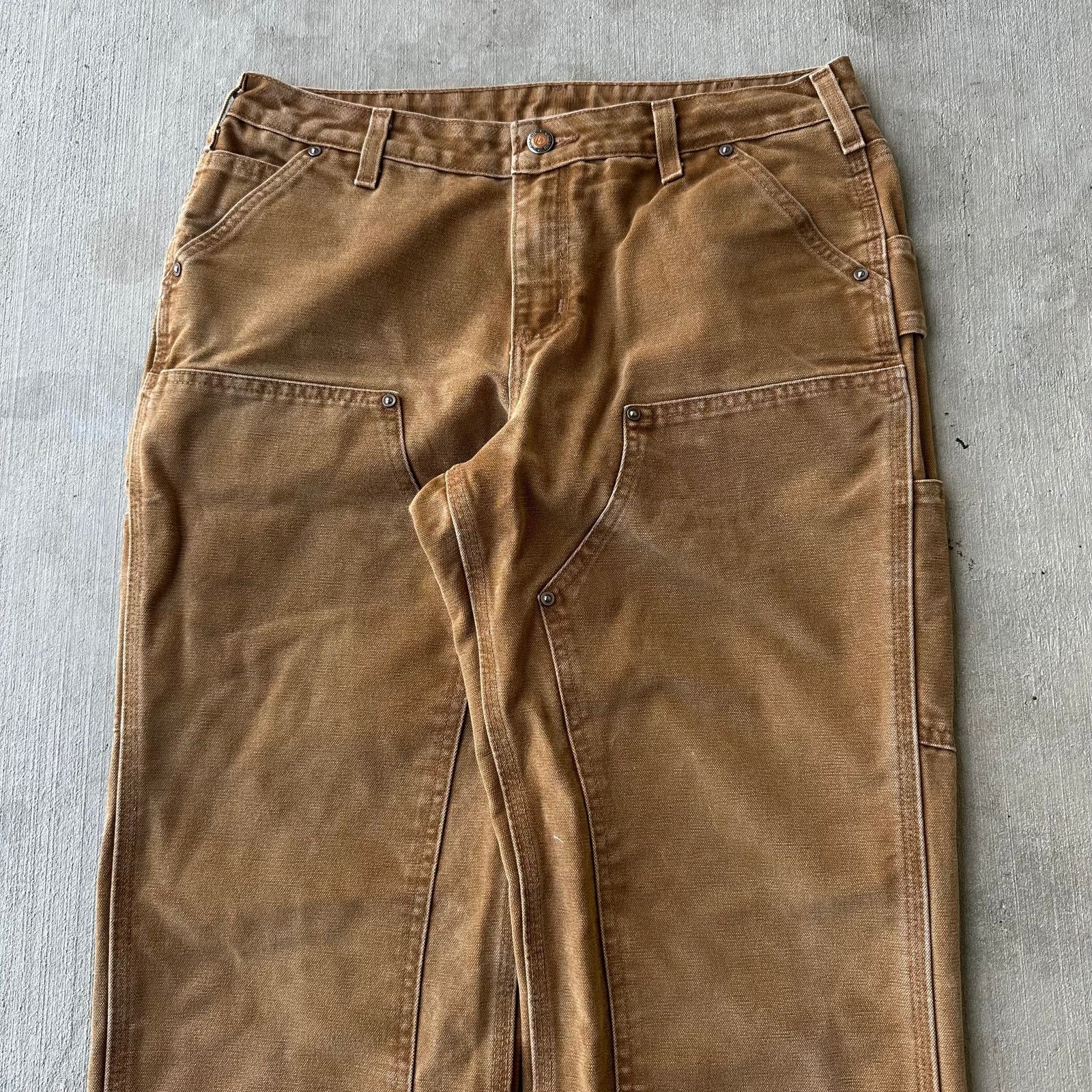Carhartt Vintage Y2K Carhartt WOMENS brown double knee work pants Size US 32 / EU 48 - 2 Thumbnail