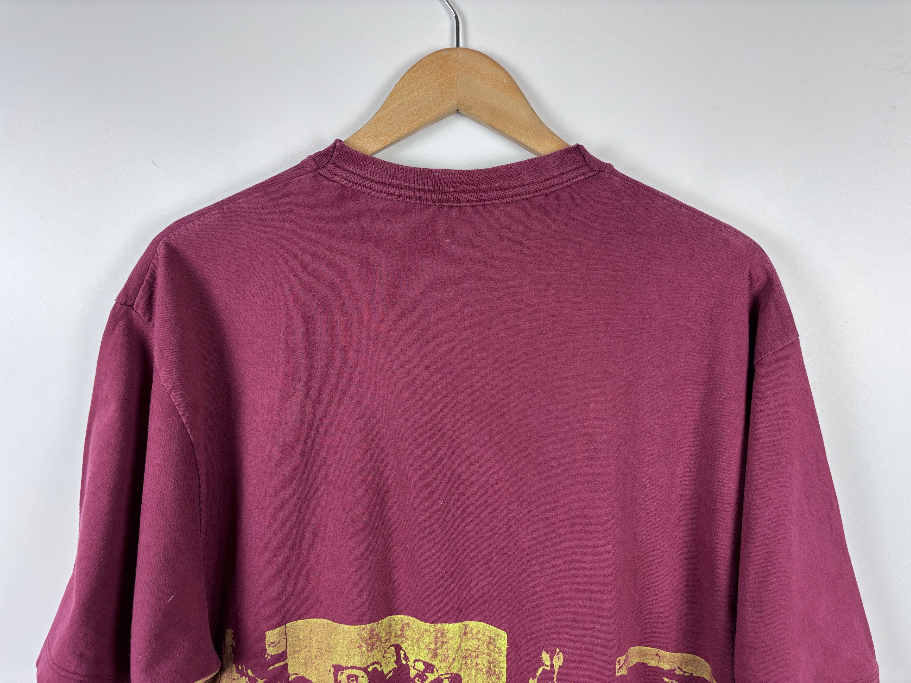 Puma × Vintage Vintage 80s Puma State Side T-Shirt Burgundy Mens Size ~L Size US L / EU 52-54 / 3 - 7 Thumbnail