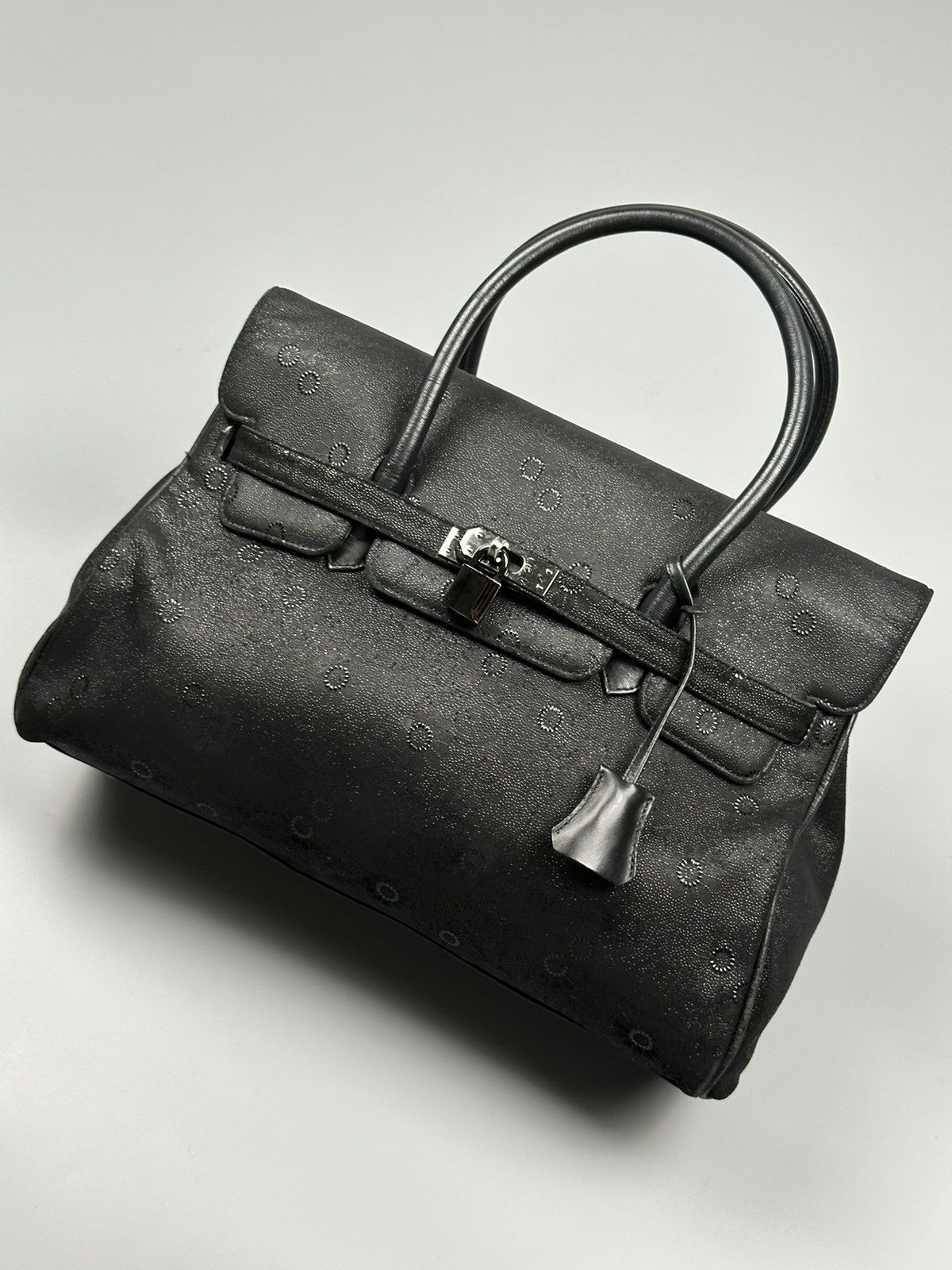 Handmade × If Six Was Nine 🔥Sick🔥Hermes Birkin Inspired Black Suede Leather Handle Bag Size ONE SIZE - 1 Thumbnail