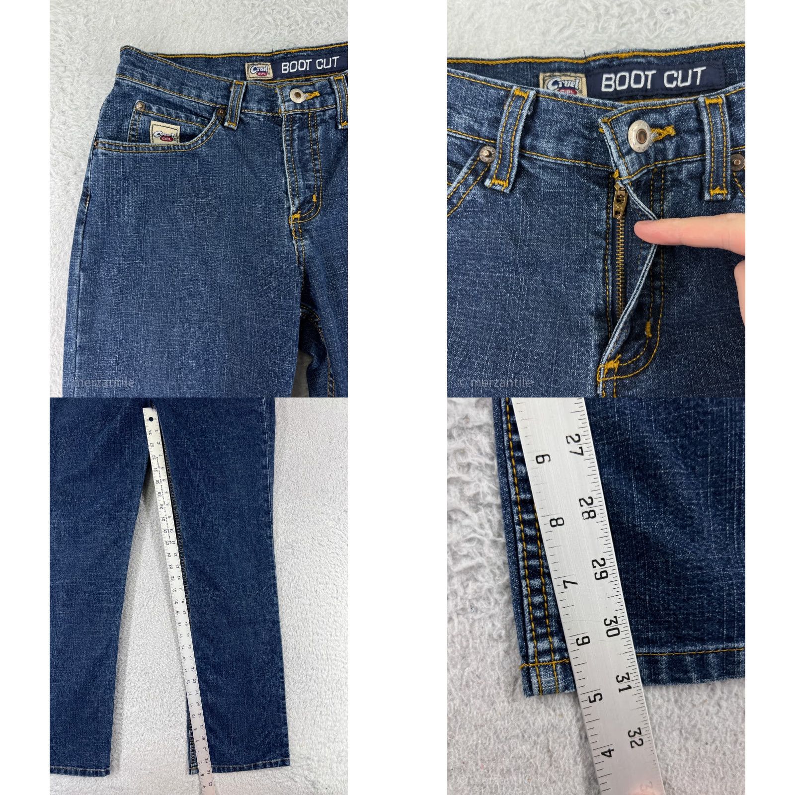 Denime Cruel Jeans Womens 9 Bootcut Denim Blue Medium Wash Cotton 5-Pocket Regular Inseam 31 in Women's Jeans Cruel Brand Adult Womens Jeans Size 30" / US 8 / IT 44 - 8 Thumbnail