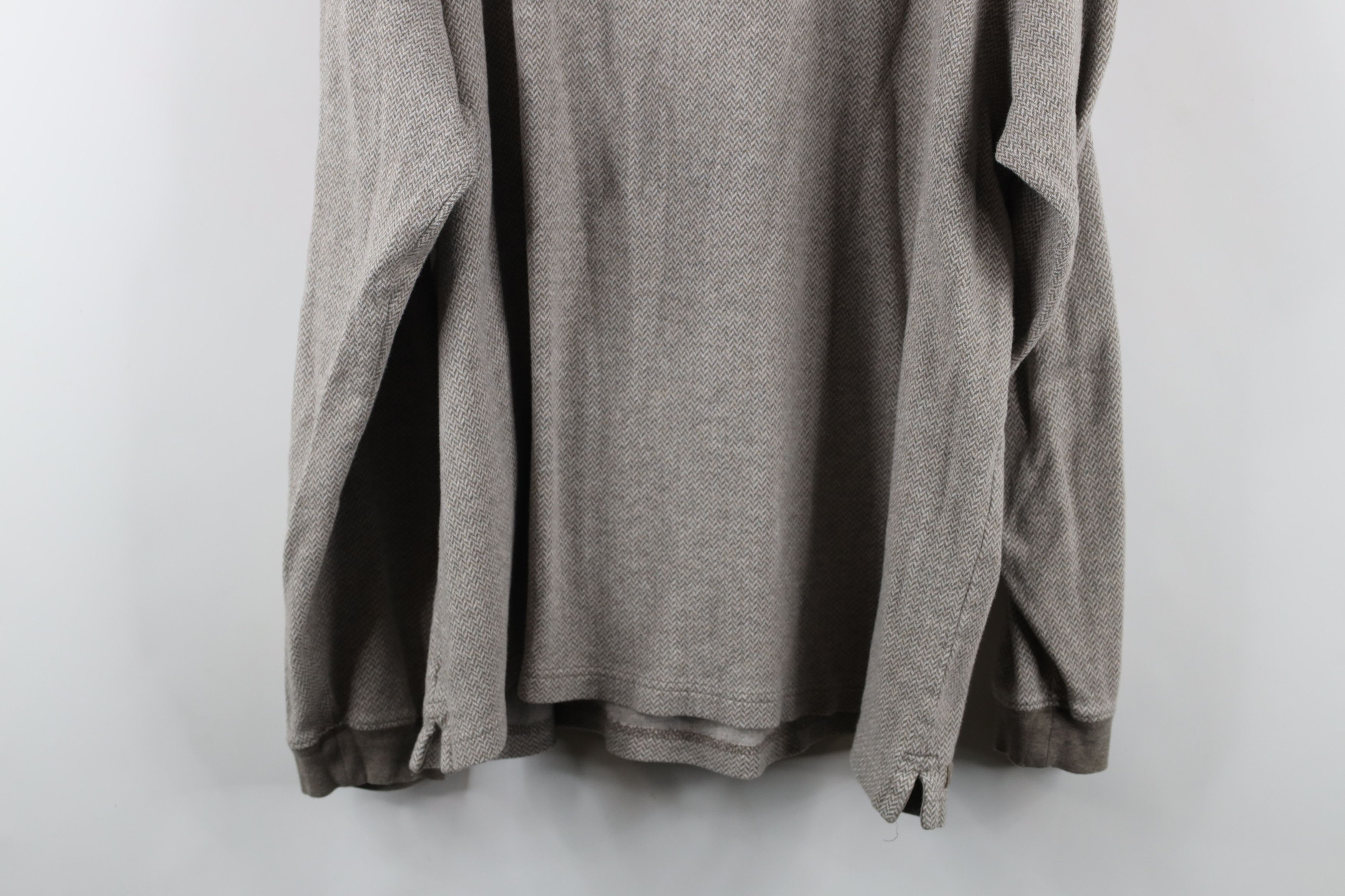 Ralph Lauren × Vintage Vintage 90s Chaps Ralph Lauren Herringbone Long Sleeve Polo Size US XL / EU 56 / 4 - 14 Thumbnail