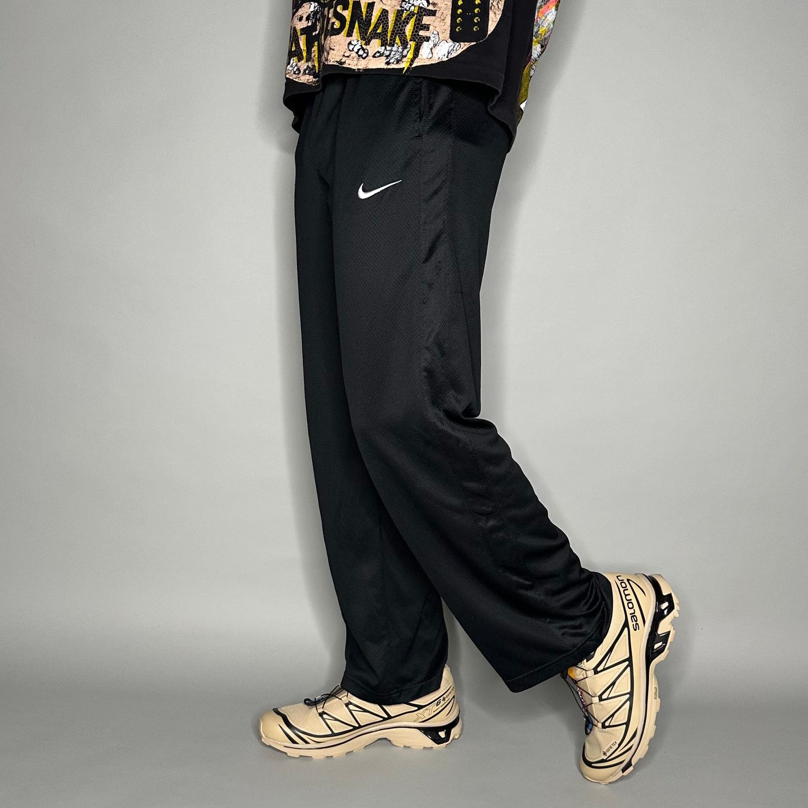 Vintage Y2K Nike Sweatpants Mens XL Baggy Wide Black White