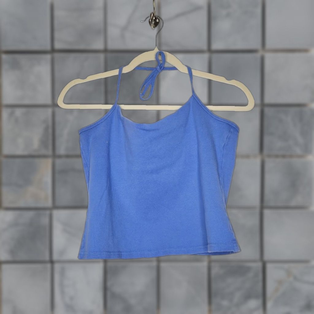 Vintage VINTAGE Androgyne Tank Shirt Women M Blue Fairy Whimsy 90s Go Out Tank Top Crop Halter Emo Grunge Size M / US 6-8 / IT 42-44 - 1 Thumbnail