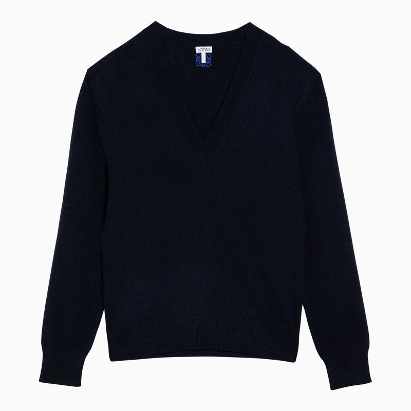 image of Loewe Navy Blue Cashmere Sweater, Women's (Size XS)