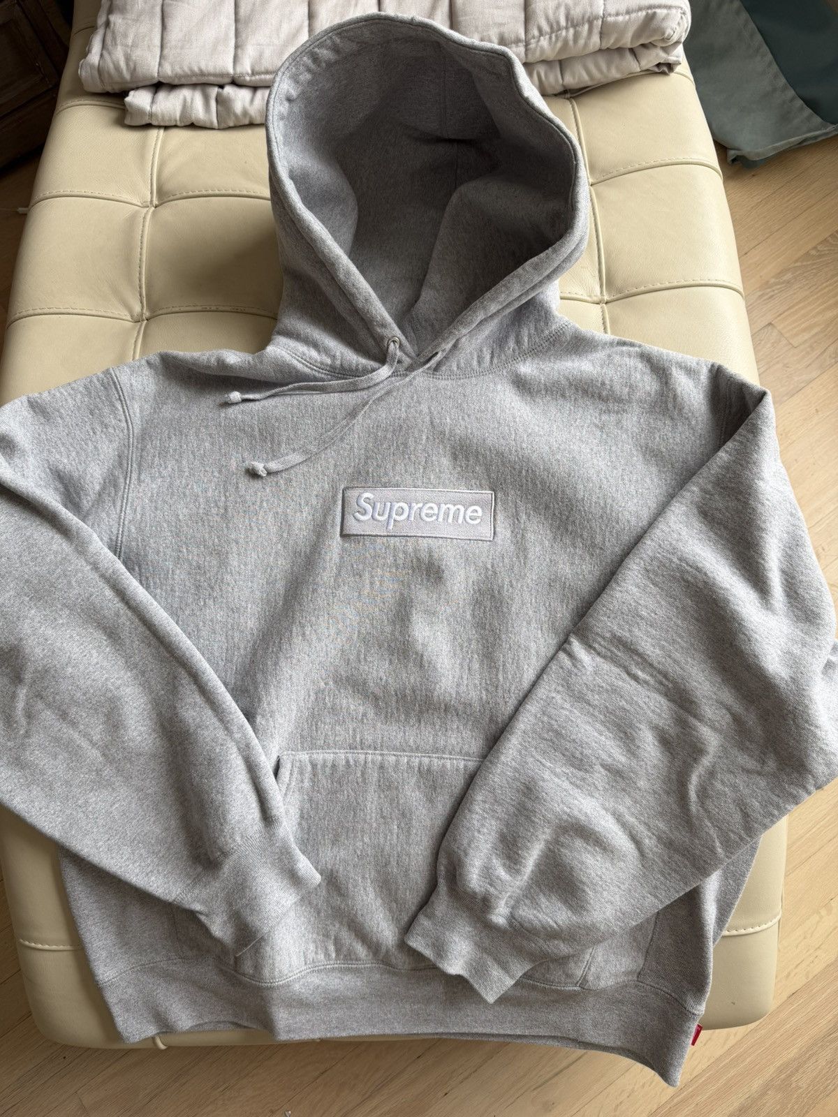 Supreme Supreme Cross Box Logo Hoodie (ash grey) | Grailed